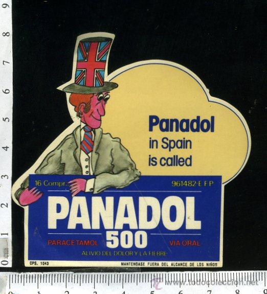 Pegatinas de colecci&oacute;n: PEGATINA PANADOL 500 PARACETAMOL, SIN PEGAR CON SU PROTECTOR TRASERO