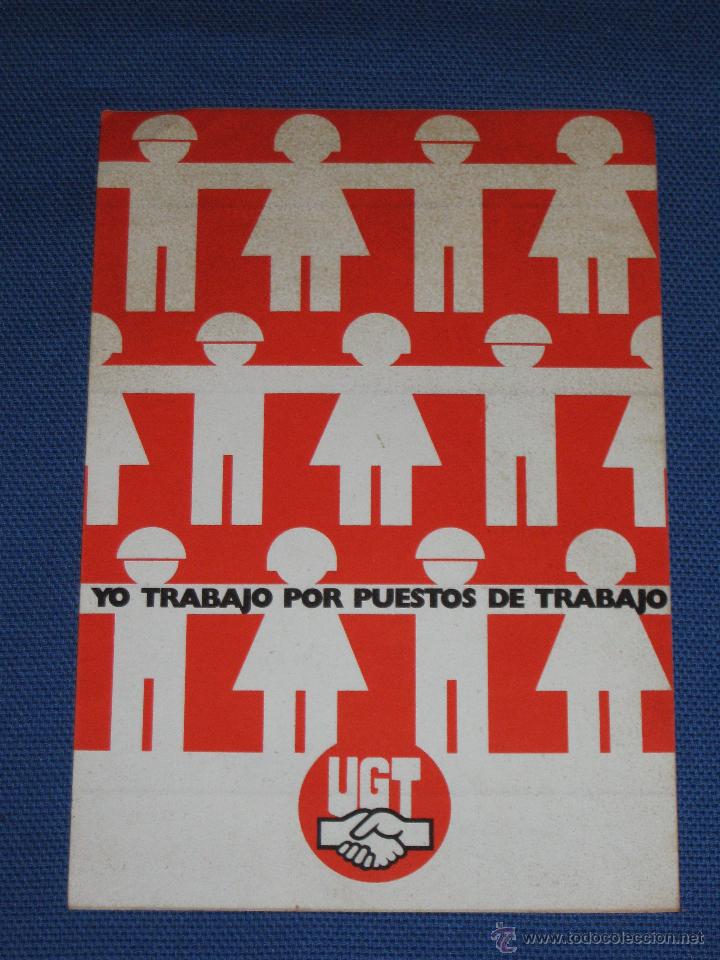 Pegatinas de colecci&oacute;n: PEGATINA POLITICA - UGT - YO TRABAJO POR PUESTOS DE TRABAJO
