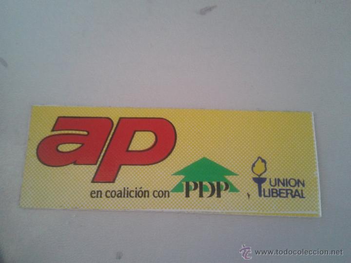 Autocollants de collection: PEGATINA POLITICA - AP-PDP -UNION LIBERAL