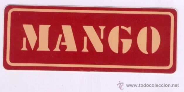 Pegatinas de colecci&oacute;n: * MANGO * PEGATINA, ADHESIVO. MEDIDAS: 11,7 x 4,5 CMS. A&Ntilde;OS 90.
