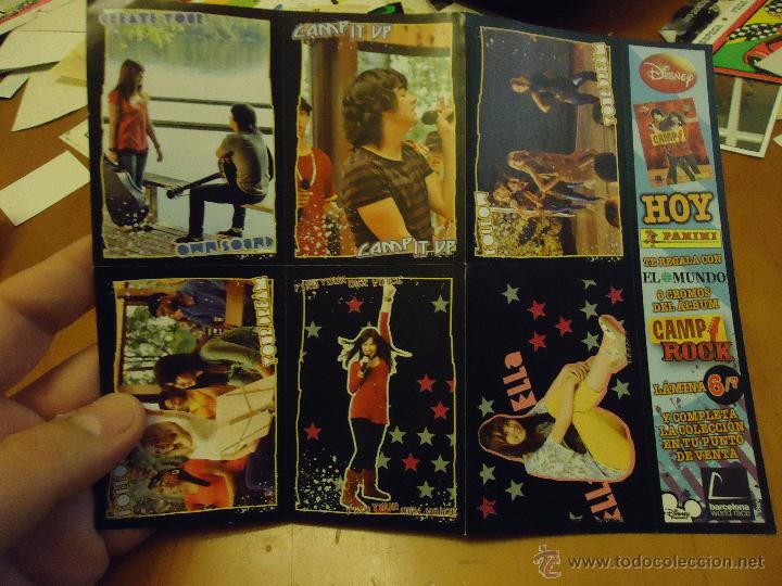 Sammlung von Aufklebern: ANTIGUa pegatina cromo camp rock , panini, 7 pegatinas en una lamina coleccionable. disney