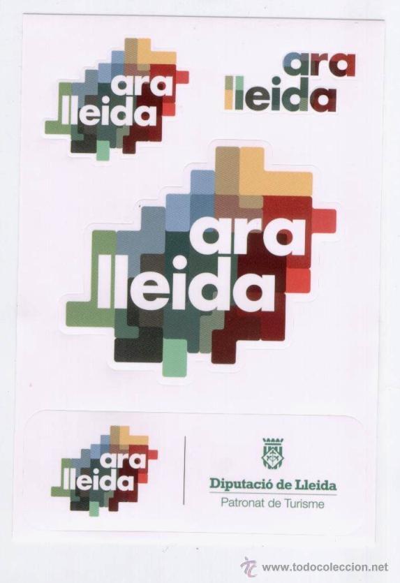 Pegatinas de colecci&oacute;n: ARA LLEIDA, DIPUT. LLEIDA. PEGATINA, ADHESIVO. MEDIDAS: 16 x 11 CMS. TOTALES.
