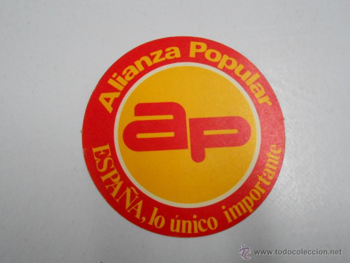 Pegatinas de colecci&oacute;n: PEGATINA ALIANZA POPULAR ESPA&Ntilde;A LO UNICO IMPORTANTE. TDKP2