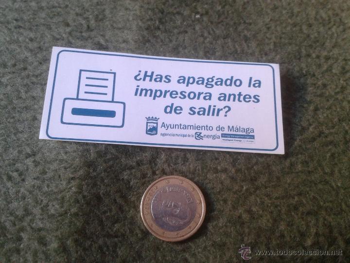 Pegatinas de colecci&oacute;n: PEGATINA ADHESIVO STICKER ECOLOGIA HAS APAGADO LA IMPRESORA ? AYUNTAMIENTO MALAGA ECOLOGISMO ESCASA
