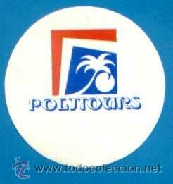 Autocolantes de cole&ccedil;&atilde;o: PEGATINA ADHESIVO POLITOURS VIAJES. DIAMETRO 6 CM. A&Ntilde;OS 80-90. TURISMO.