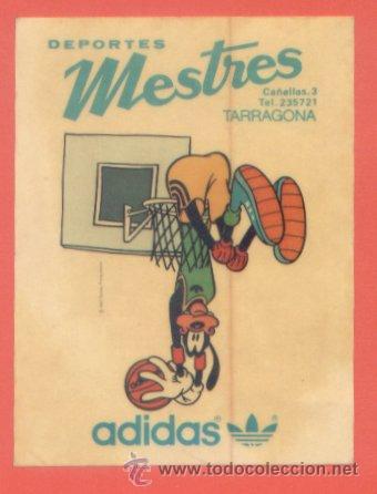 Pegatinas de colecci&oacute;n: PEGATINA ADHESIVO ADIDAS ROPA Y ZAPATILLAS DEPORTIVAS.DEPORTES MESTRES.TARRAGONA.BASKET.GOOFY.DISNEY