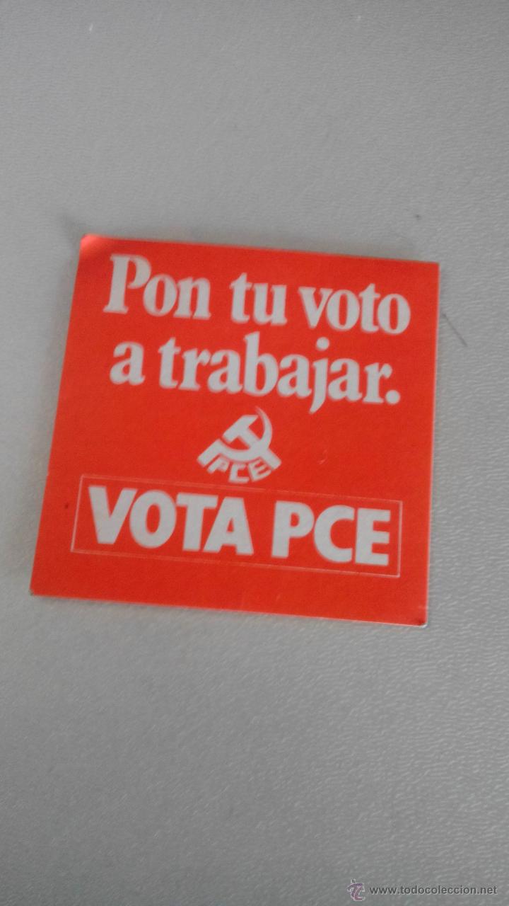 Pegatinas de colecci&oacute;n: PEGATINA POLITICA - pon tu voto a trabajar - vota pce