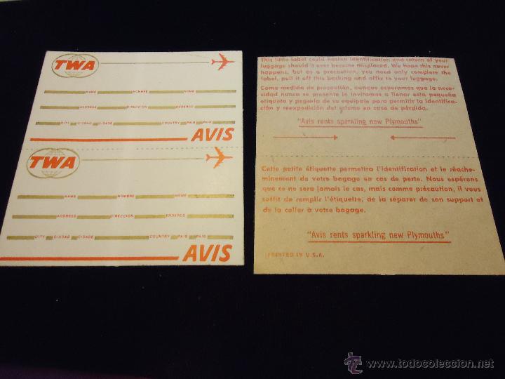 Pegatinas de colecci&oacute;n: ANTIGUA PEGATINA - LINEAS AEREAS AVIS - DOS PEGATINAS EN UNA - LA DE AL LADO ES LA TRASERA
