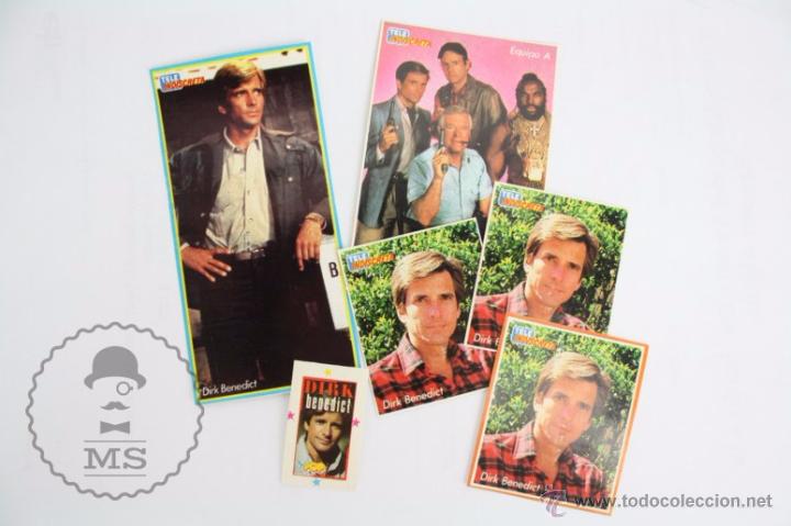 Pegatinas de colecci&oacute;n: 6 Pegatinas de la Serie de Televisi&oacute;n El Equipo A / Dirk Benedict - Tele Indiscreta / Super Pop