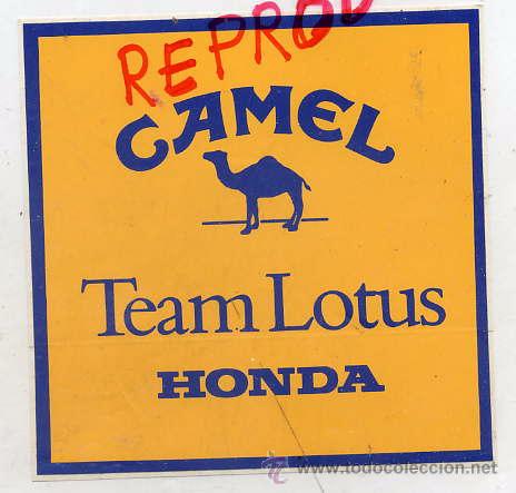Pegatinas de colecci&oacute;n: CAMEL TEAM LOTUS HONDA ADHESIVO TAMA&Ntilde;O CUADRADO