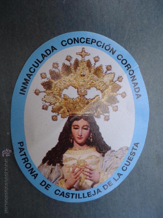 Pegatinas de colecci&oacute;n: ANTIGUA PEGATINA SEVILLA  VIRGEN INMACULADA CONCEPCION CORONADA PATRONA DE CASTILLEJA DE LA CUESTA