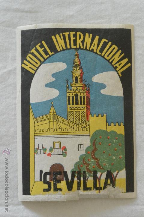 Pegatinas de colecci&oacute;n: PEGATINA PARA MALETA HOTEL INTERNACIONAL SEVILLA