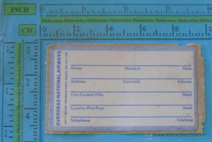 Adesivi di collezione: PEGATINA DE AVIONES AEROL&Iacute;NEAS. A&Ntilde;OS 70 80. AEROPUERTO JFK NUEVA YORK. OVERSEAS NATIONAL AIRWAYS