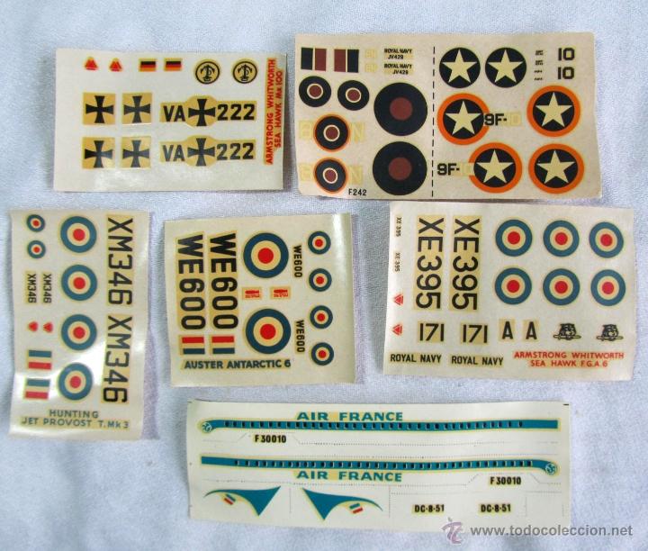 Autocollants de collection: 6 calcoman&iacute;as para decoraci&oacute;n aviones de juguete