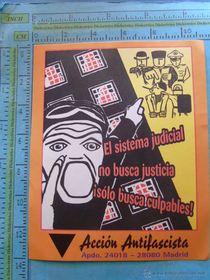 Sammlung von Aufklebern: PEGATINA POL&Iacute;TICA SINDICAL REIVINDICATIVA. ACCI&Oacute;N ANTIFASCISTA. MADRID