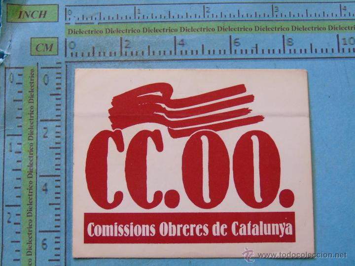 Autocollants de collection: PEGATINA POL&Iacute;TICA SINDICAL REIVINDICATIVA. CATALU&Ntilde;A BALEARES VALENCIA. CCOO CATAL&Aacute;N