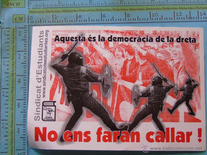 Autocolantes de cole&ccedil;&atilde;o: PEGATINA POL&Iacute;TICA SINDICAL REIVINDICATIVA. CATALU&Ntilde;A BALEARES VALENCIA. SINDICATO ESTUDIANTES.