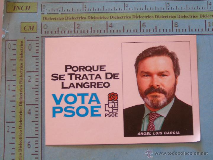 Pegatinas de colecci&oacute;n: PEGATINA POL&Iacute;TICA SINDICAL REIVINDICATIVA. A&Ntilde;OS 90. PSOE LANGREO, ASTURIAS. ANGEL LUIS GARCIA