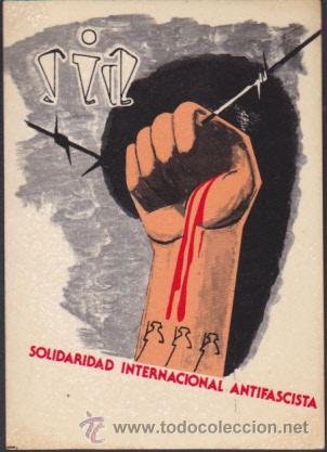 Sammlung von Aufklebern: PEGATINA POLITICA SOLIDARIDAD INTERNACIONAL ANTIFASCISTA
