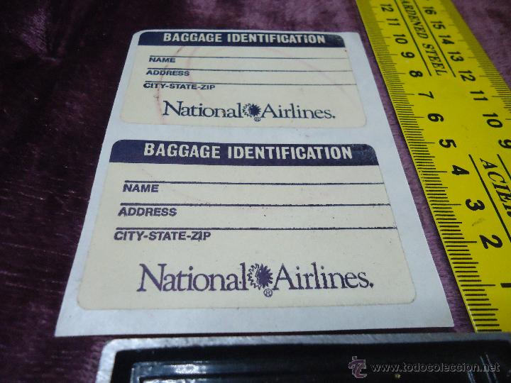 Pegatinas de colecci&oacute;n: ANTIGUA PEGATINA - de identificaci&oacute;n para maletas de national airlines