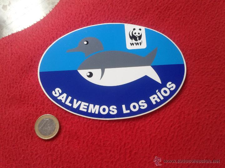Adesivi di collezione: PEGATINA ADHESIVO STICKER POLITICA REIVINDICATIVA ECOLOGIA ECOLOGISMO SALVEMOS LOS RIOS WWF IDEAL CO