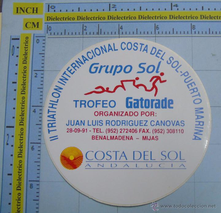 Autocolantes de cole&ccedil;&atilde;o: PEGATINA DE DEPORTES. II TRIATHLON COSTA DEL SOL, PUERTO MARINA. 1991
