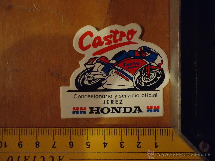 Pegatinas de colecci&oacute;n: ANTIGUA GRAN PEGATINA PUBLICITARIA MOTOS - CONCESIONARIO SERVICIO OFICIAL CASTROL HONDA JEREZ