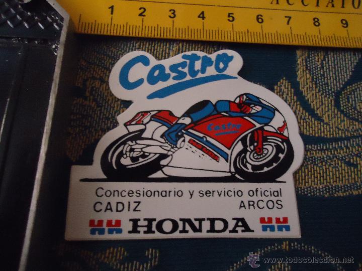 Pegatinas de colecci&oacute;n: ANTIGUA PEGATINA - PUBLICITARIA MOTOS HONDA CASTRO CADIZ