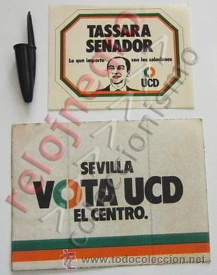 Autocollants de collection: LOTE PEGATINAS UCD UNI&Oacute;N DE CENTRO DEMOCR&Aacute;TICO - VOTA TASSARA SENADOR - TRANSICI&Oacute;N POL&Iacute;TICA PEGATINA