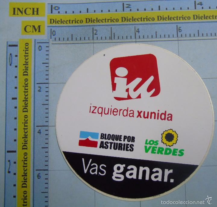 Adesivi di collezione: PEGATINA POL&Iacute;TICA SINDICAL REIVINDICATIVA. IU IZQUIERDA UNIDA BLOQUE POR ASTURIAS