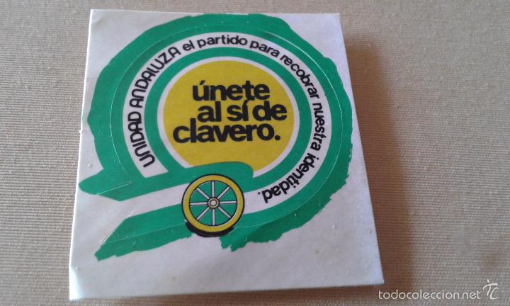 Pegatinas de colecci&oacute;n: PEGATINA POLITICA UNIDAD ANDALUZA - UNETE AL SI DE CLAVER