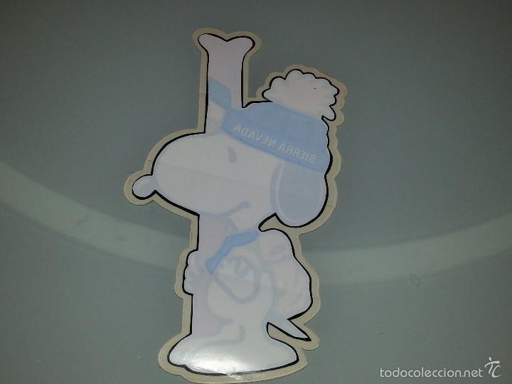 Pegatinas de colecci&oacute;n: ANTIGUA PEGATINA MUY GRANDE PARA CRISTAL DE SNOOPY RECUERDO DE SIERRA NEVADA - A&Ntilde;OS 80 GRAN TAMA&Ntilde;O