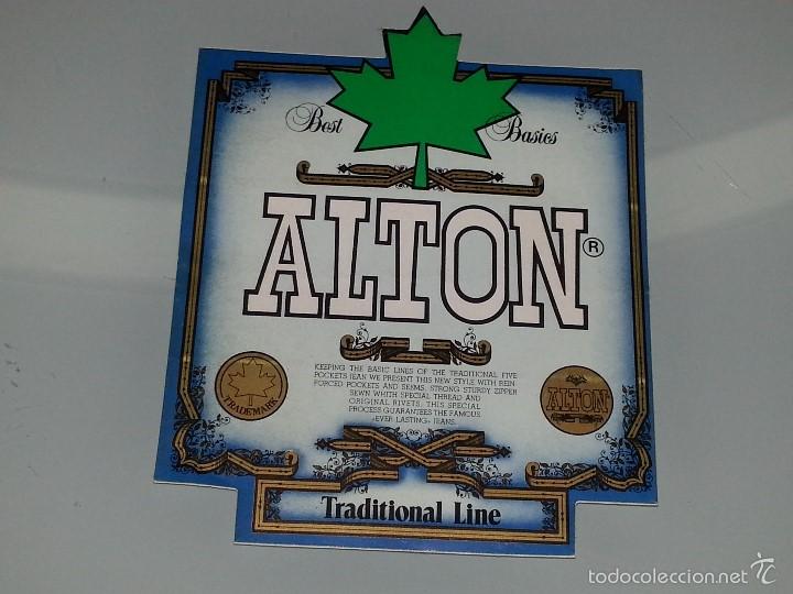 Pegatinas de colecci&oacute;n: ANTIGUA PEGATINA MARCA DE ROPA - PANTALONES ALTON TRADICIONAL LINE - A&Ntilde;OS 80