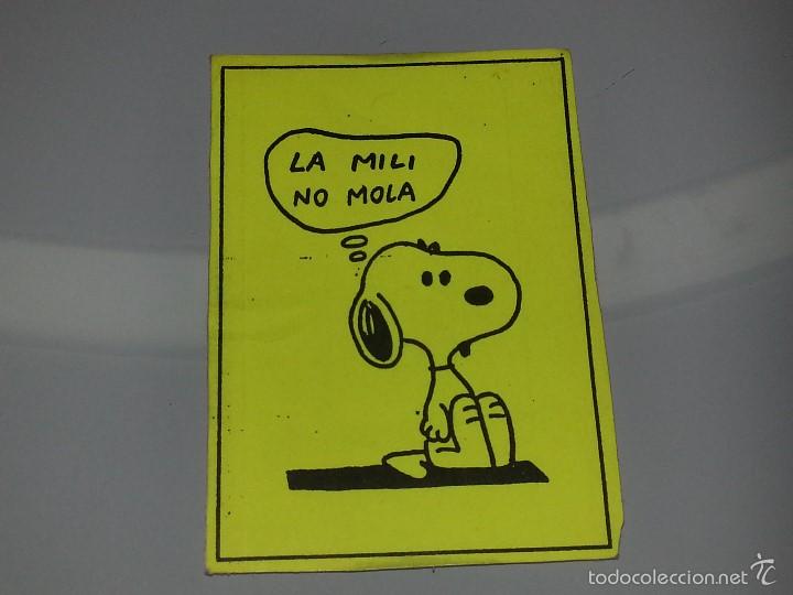 Pegatinas de colecci&oacute;n: ANTIGUA PEGATINA POLITICA REIVINDICATIVA SNOOPY LA MILI NO MOLA A&Ntilde;OS 80 SIN PEGAR