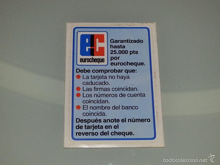 Autocolantes de cole&ccedil;&atilde;o: ANTIGUA PEGATINA EUROCHEQUE EC TARJETA DE CREDITO A&Ntilde;OS 80