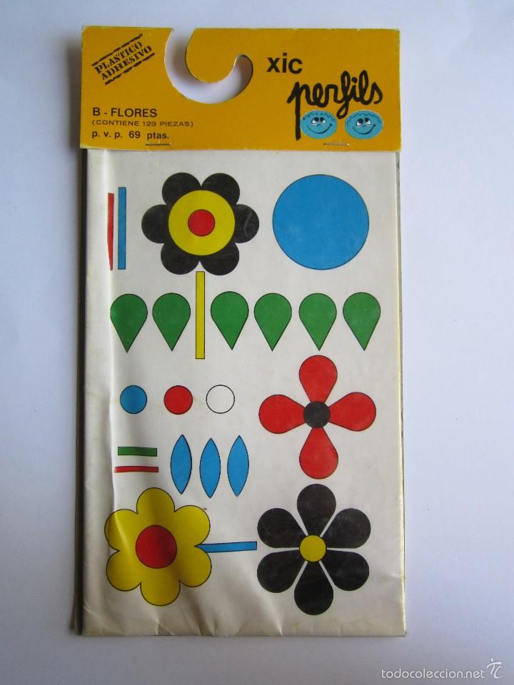 Pegatinas de colecci&oacute;n: PL&Aacute;STICO ADHESIVO ''XIC PERFILS '' 129 PIEZAS B - FLORES