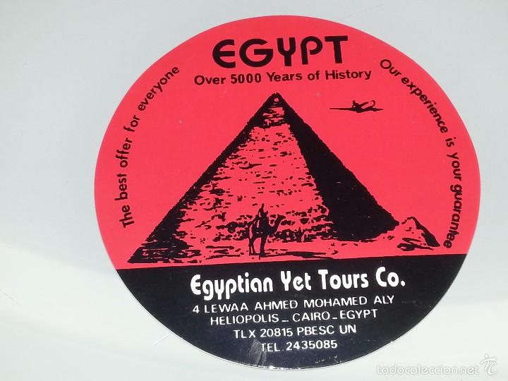 Pegatinas de colecci&oacute;n: ANTIGUA PEGATINA DE TURISMO - EGIPTO - EGYPTIAN YET TOURS - PIRAMIDES A&Ntilde;OS 80