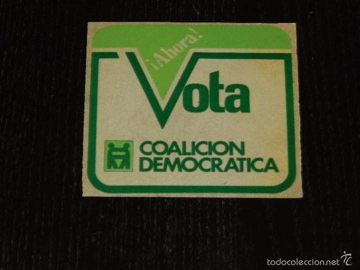 Adesivi di collezione: (A130) PEGATINA POLITICA - AHORA VOTA COALICION DEMOCRATICA