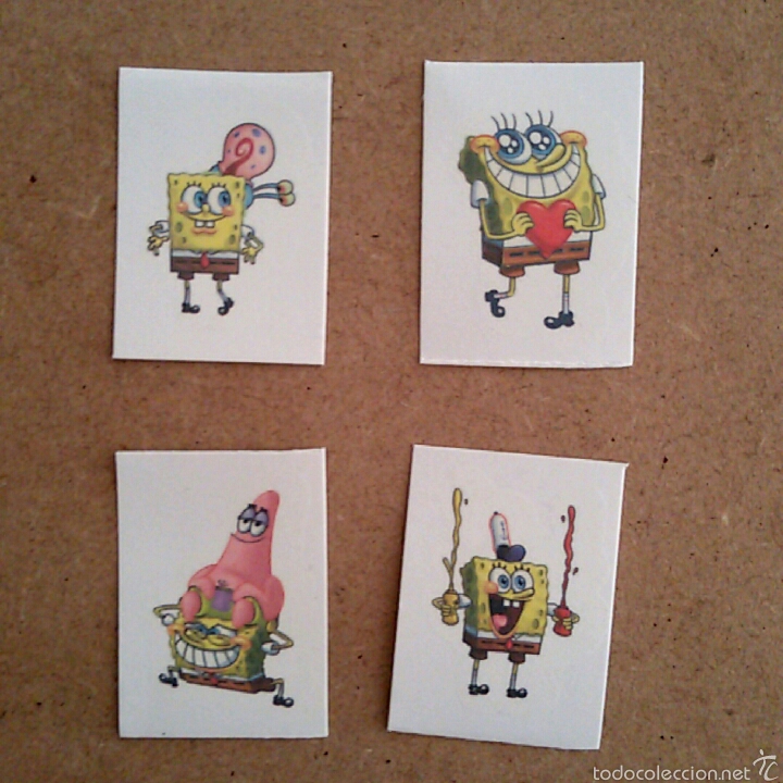 lote 4 tatuajes temporal - bob esponja - Buy Antique and collectible  stickers on todocoleccion