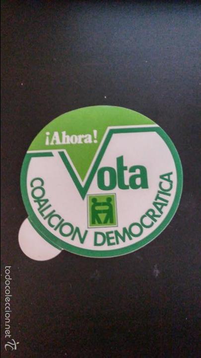 Autocollants de collection: Pegatina politica Coalici&oacute;n democr&aacute;tica transicion