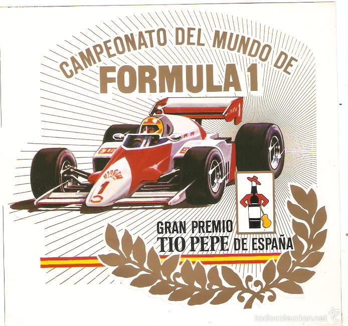 Pegatinas de colecci&oacute;n: Formula 1. Campeonato del mundo. Gran Premio Tio Pepe. 16 x 17 cms .Vell i Bell