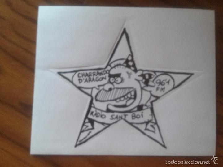 Pegatinas de colecci&oacute;n: PEGATINA. FORMA DE ESTRELLA DE RADIO SANT BOI DE ARAG&Oacute;N. DIBUJO AZAGRA. SIN UTILIZAR