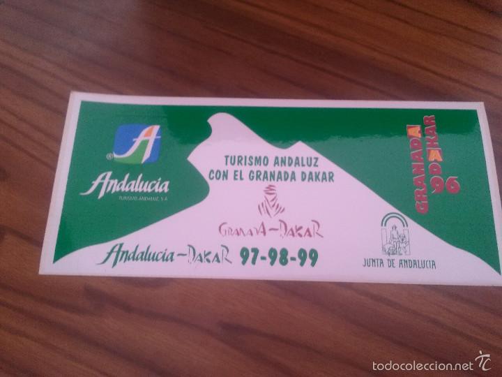 Pegatinas de colecci&oacute;n: PEGATINA. TURISMO ANDALUZ GRANADA-DAKAR. FINALES A&Ntilde;OS 90.  RARA. SIN PEGAR. BUEN ESTADO.