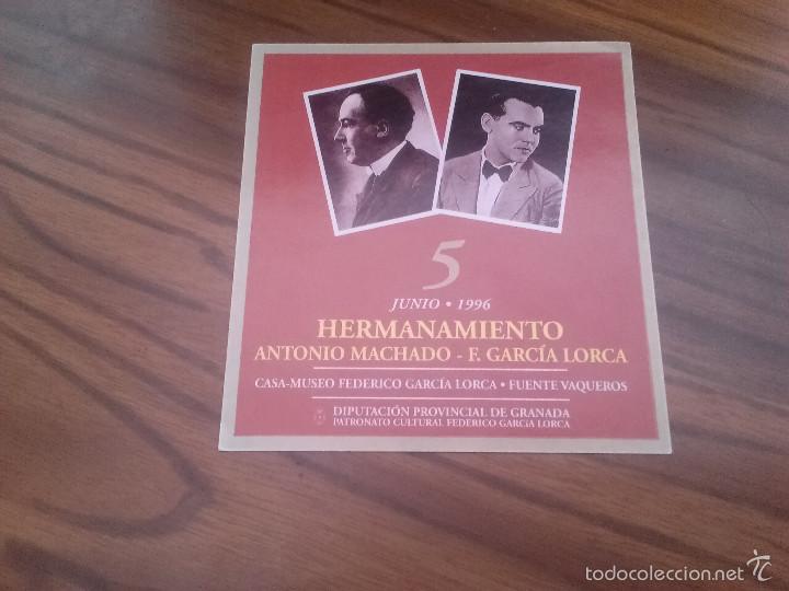 Pegatinas de colecci&oacute;n: PEGATINA.HERMANAMIENTO GARCIA LORCA. ANTONIO MACHADO. 1996. RARA. SIN PEGAR. BUEN ESTADO.