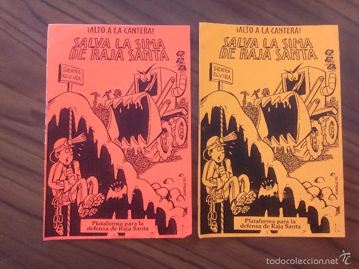 Pegatinas de colecci&oacute;n: PEGATINAS. SALVA LA SIMA DE RAJA SANTA. MEDIO AMBIENTE. POL&Iacute;TICA. BUEN ESTADO. SIN PEGAR. RARA