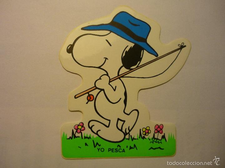 Pegatinas de colecci&oacute;n: pegatina snoopy -yo pesca