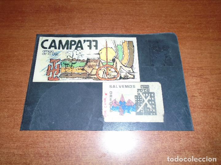 Pegatinas de colecci&oacute;n: DOS PEGATINAS ANTIGUAS (1977) DE LA OJE Y SALVAR GREDOS (&Aacute;VILA) VER LA DESCRIPCI&Oacute;N