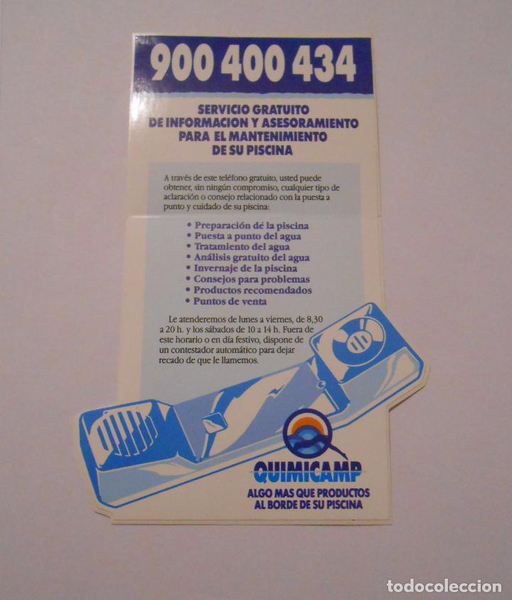 Autocollants de collection: PEGATINA QUIMICAMP. ALGO MAS QUE PRODUCTOS AL BORDE DE SU PISCINA. TDKP7