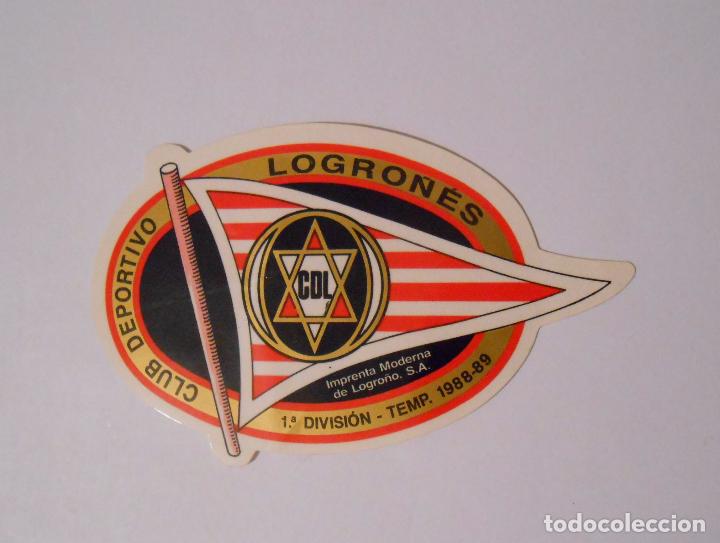 Autocolantes de cole&ccedil;&atilde;o: PEGATINA CLUB DEPORTIVO LOGRO&Ntilde;ES. PRIMERA DIVISION. 1988 - 1989. TDKP7