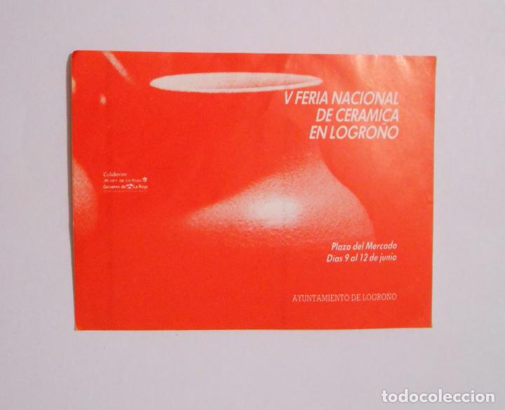 Autocollants de collection: PEGATINA V FERIA NACIONAL DE CERAMICA EN LOGRO&Ntilde;O. SAN BERNABE. TDKP7